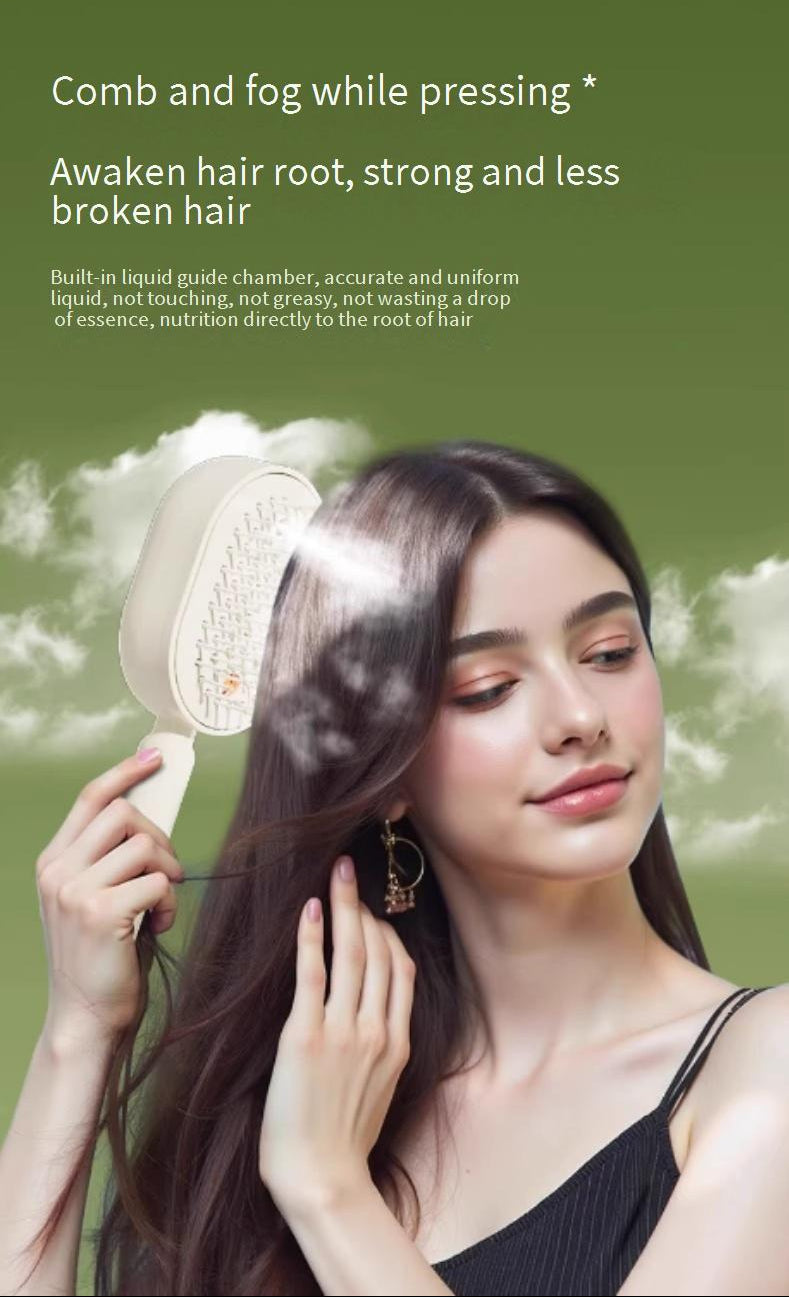 Electric Airbrush Scalp Massage Comb | Retractable, Self-Cleaning & Deep Hydration