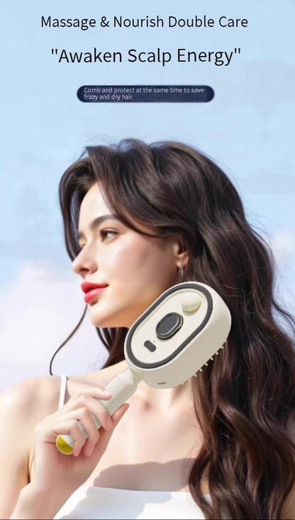 Electric Airbrush Scalp Massage Comb | Retractable, Self-Cleaning & Deep Hydration